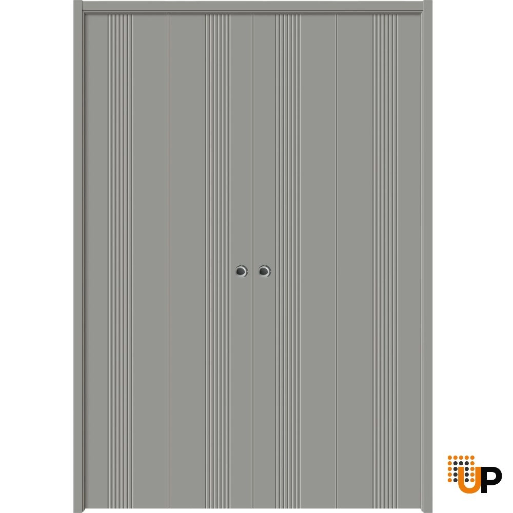 4 folding panels solid wood with honeycomb sliding interior bi-fold double door | Basic 0111 Grey | 72 x 80 (4* 18x80) photo#1