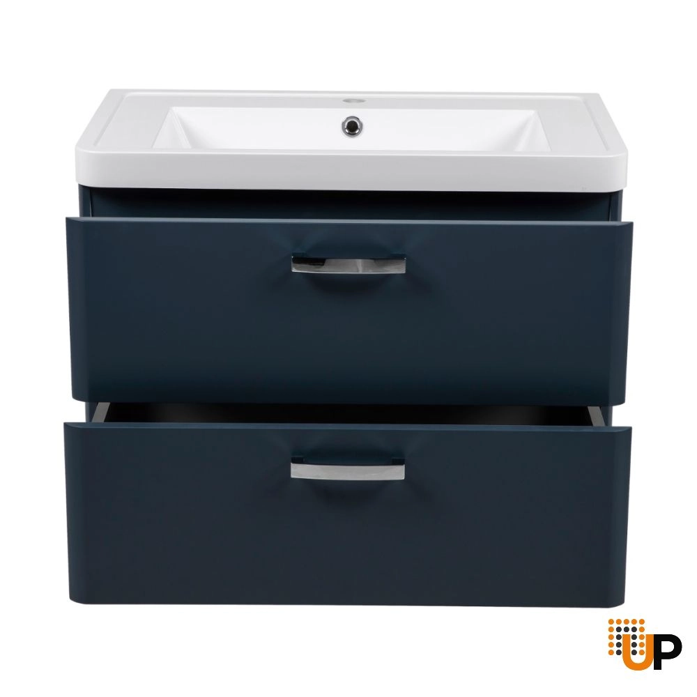 Modern Wall-Mounted Bathroom Vanity with Washbasin | Fiona Blue Matte Collection | Non-Toxic Fire-Resistant MDF-36" photo#3