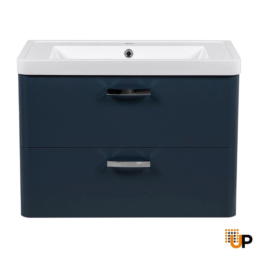 Modern Wall-Mounted Bathroom Vanity with Washbasin | Fiona Blue Matte Collection | Non-Toxic Fire-Resistant MDF-36" photo#4