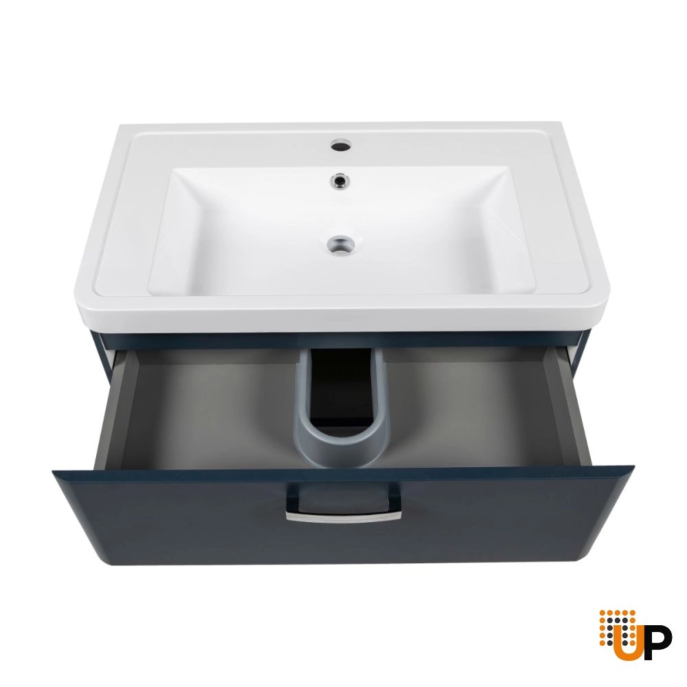 Modern Wall-Mounted Bathroom Vanity with Washbasin | Fiona Blue Matte Collection | Non-Toxic Fire-Resistant MDF-36" photo#5