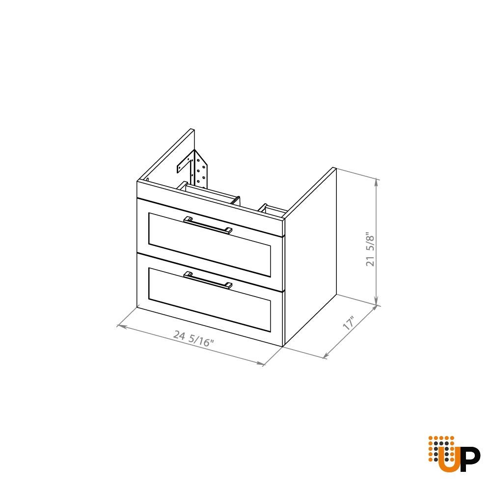 Modern Wall-Mount Bathroom Vanity with Washbasin | Palm Beach Matte Gloss Collection | Non-Toxic Fire-Resistant MDF-26" photo#8