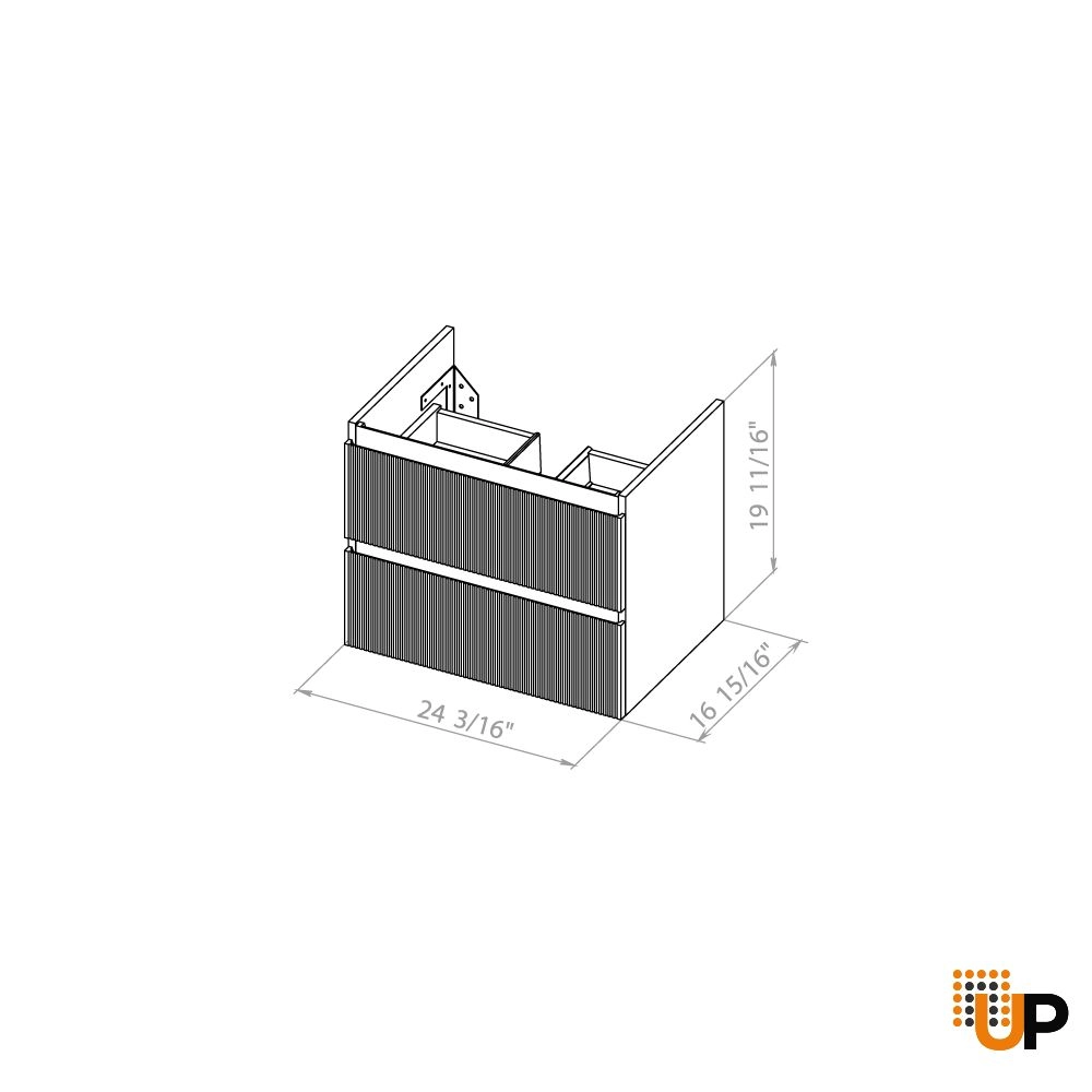 Modern Wall-Mount Bathroom Vanity with Washbasin | Edison Gray Matte Collection | Non-Toxic Fire-Resistant MDF photo#7