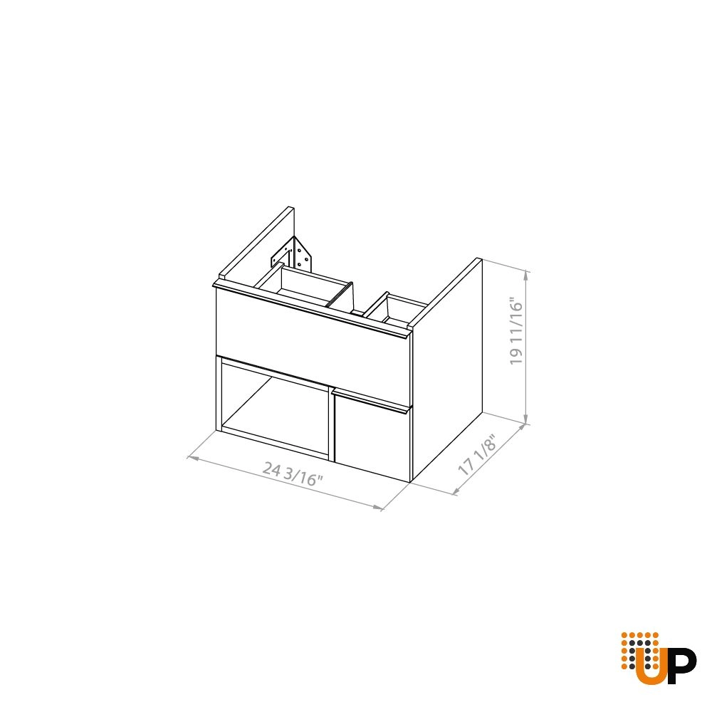 Modern Wall-Mount Bathroom Vanity with Washbasin | Monroe Antracite Alicante Collection | Non-Toxic Fire-Resistant MDF photo#7