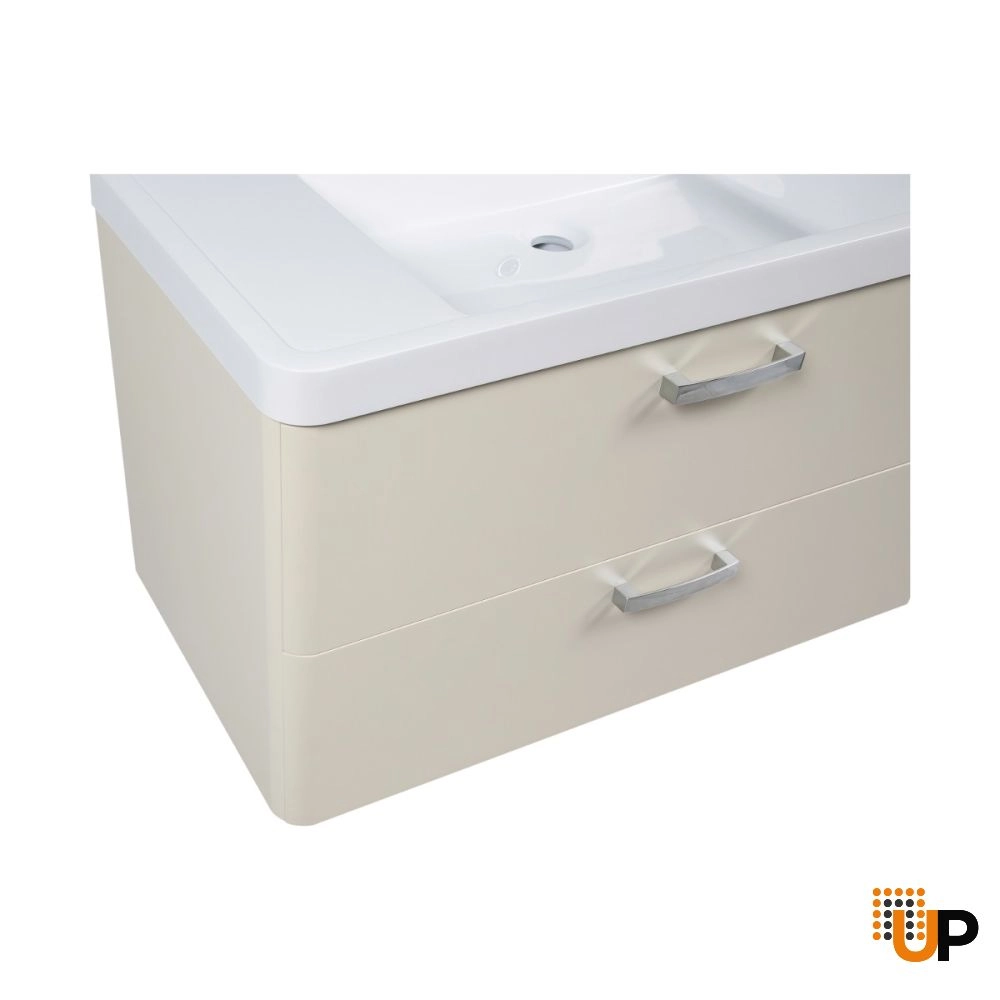 Modern Wall-Mounted Bathroom Vanity with Washbasin | Fiona Beige Matte Collection | Non-Toxic Fire-Resistant MDF-36" photo#7