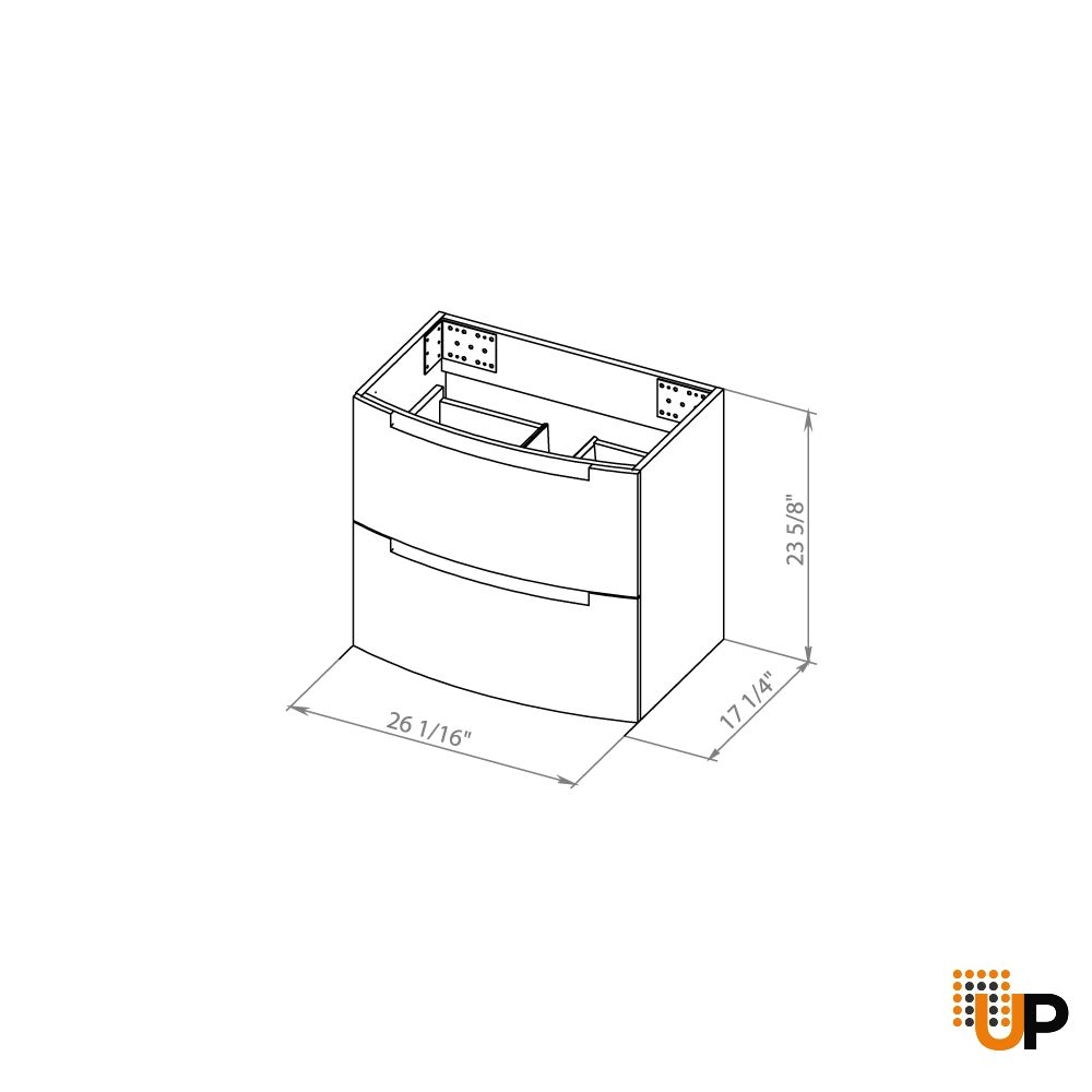 Modern Wall-Mount Bathroom Vanity with Washbasin | Delux Teak Natural Collection | Non-Toxic Fire-Resistant MDF-26,5" photo#6