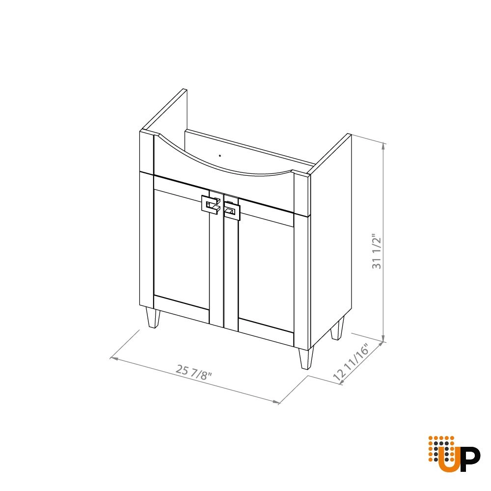 Modern Free standing Bathroom Vanity with Washbasin | Woodmix Gray Matte Collection | Non-Toxic Fire-Resistant MDF-28" photo#7