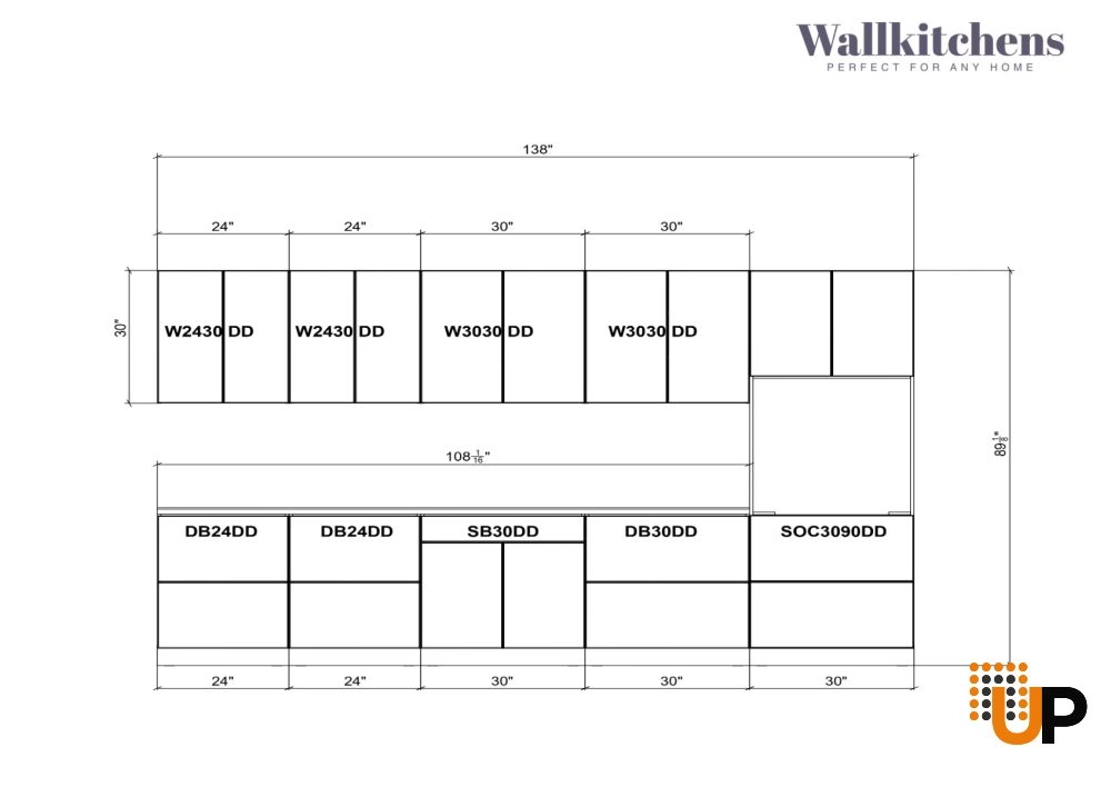 Kitchen Quadro Collection White Color 3D Surface Base Size 11Ft Wide photo#5