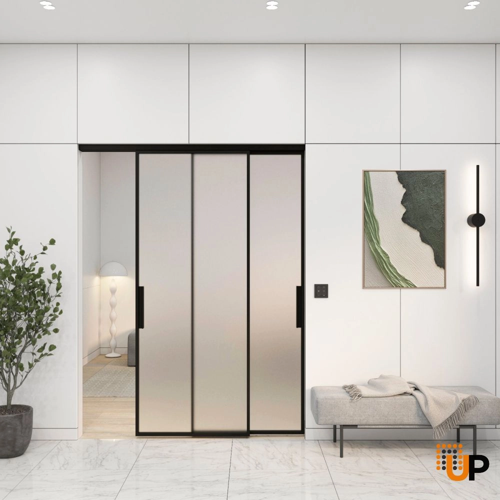 Lumo 1900 interior closet bypass door 72x84 (2* 36x84) black aluminum Photo #2