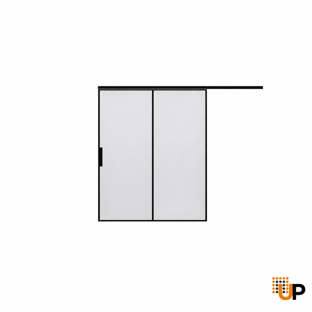 Lumo 1900 interior barn bypass door 48x80 (2* 24x80) black aluminum Photo #2
