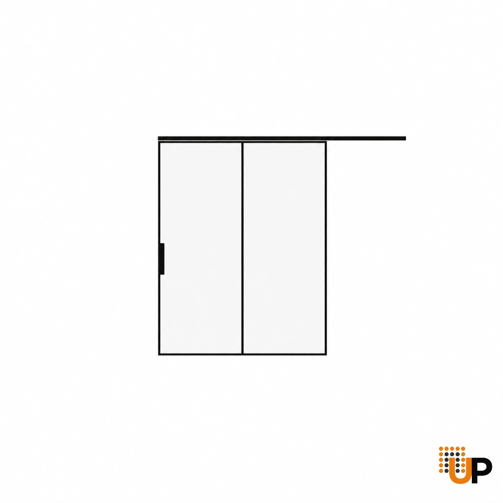 Lumo 1800 interior barn bypass door 48x80 (2* 24x80) black aluminum Photo #2