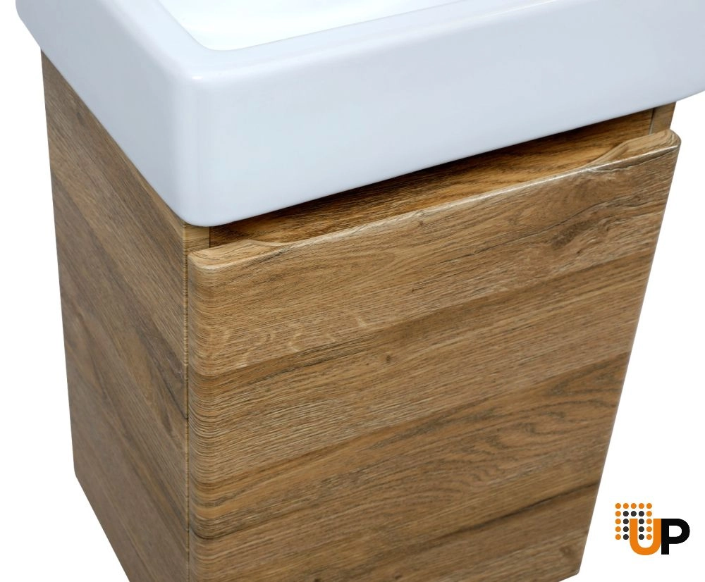 Modern Wall-Mounted Bathroom MINI-Vanity with Washbasin | Comfort Teak Natural Collection | Non-Toxic Fire-Resistant MDF photo#5