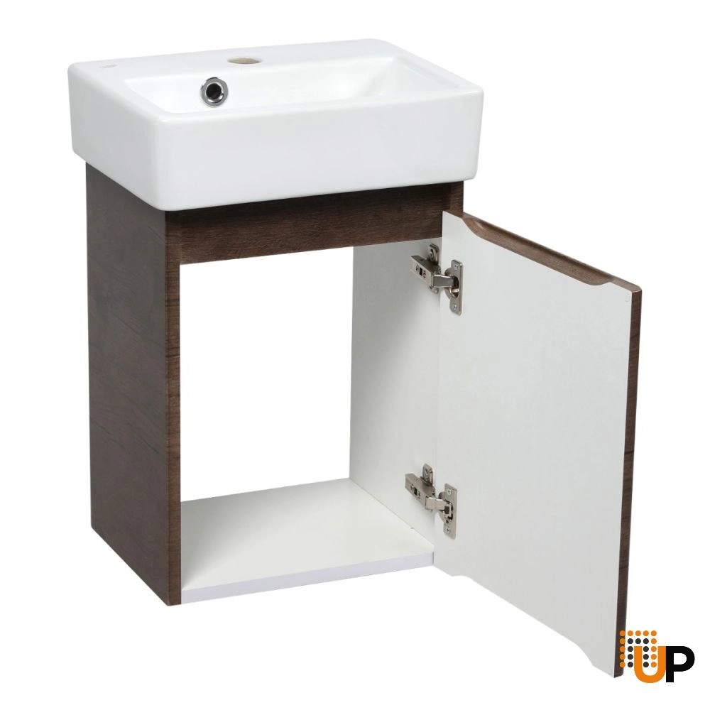 Modern Wall-Mounted Bathroom MINI-Vanity with Washbasin | Comfort Rosewood Collection | Non-Toxic Fire-Resistant MDF photo#3