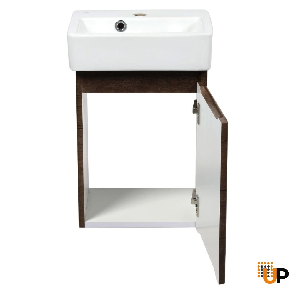 Modern Wall-Mounted Bathroom MINI-Vanity with Washbasin | Comfort Rosewood Collection | Non-Toxic Fire-Resistant MDF photo#4