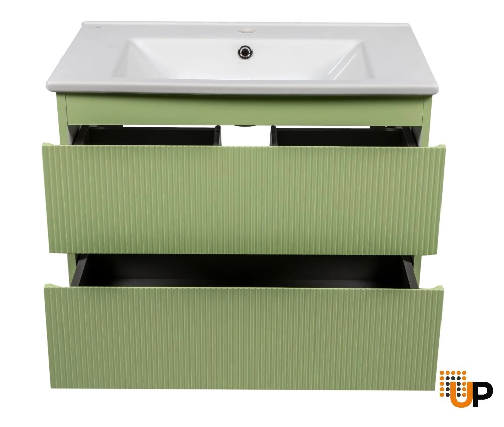 Modern Wall-Mount Bathroom Vanity with Washbasin | Edison Pistachio  Collection | Non-Toxic Fire-Resistant MDF photo#4