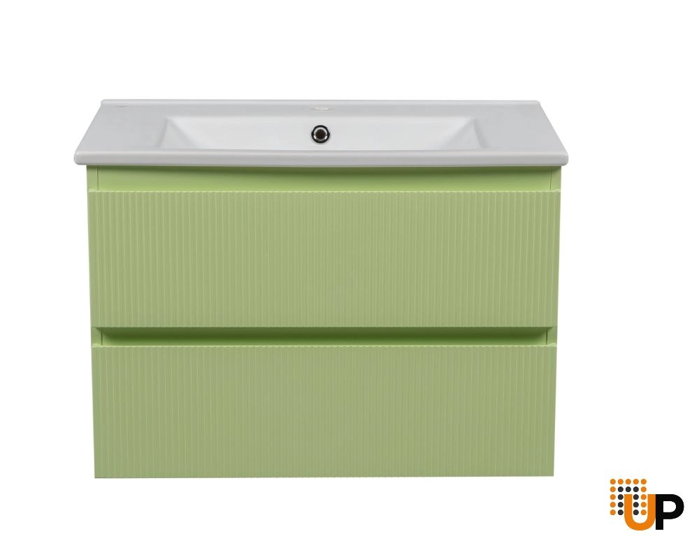 Modern Wall-Mount Bathroom Vanity with Washbasin | Edison Pistachio  Collection | Non-Toxic Fire-Resistant MDF photo#5