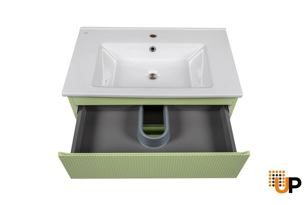 Modern Wall-Mount Bathroom Vanity with Washbasin | Edison Pistachio  Collection | Non-Toxic Fire-Resistant MDF photo#6