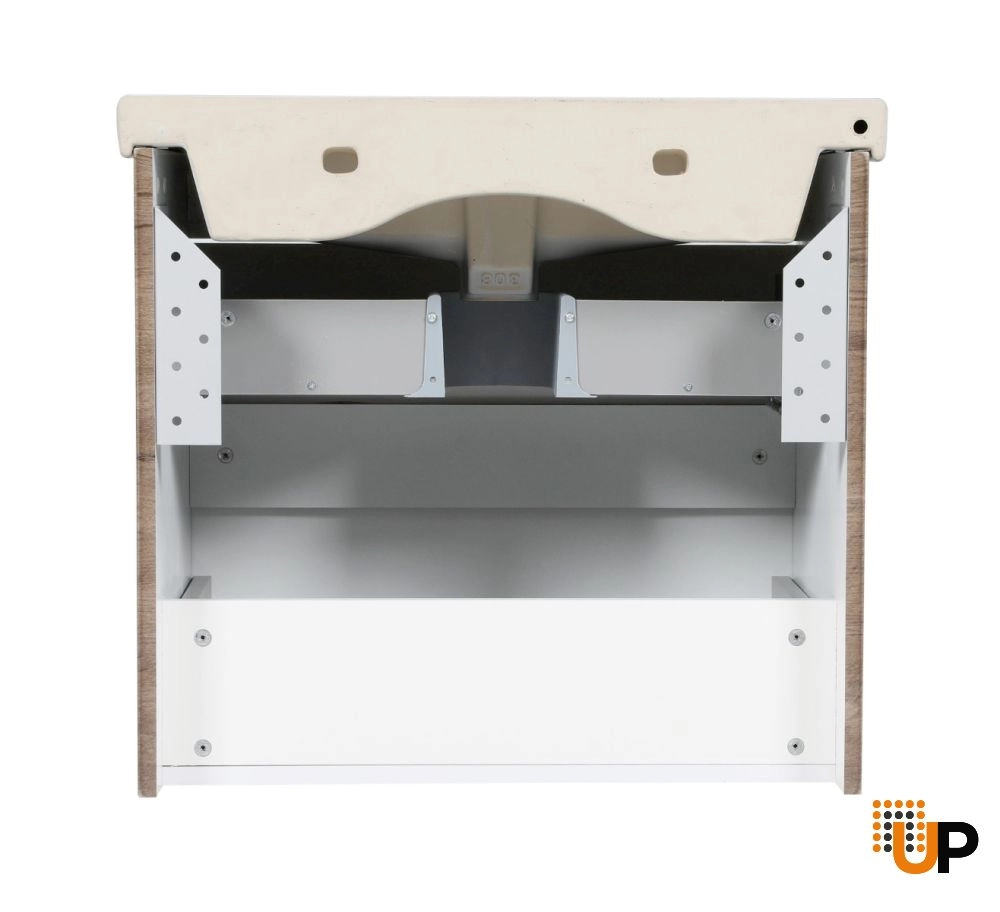 Modern Wall-Mount Bathroom Vanity with Washbasin | Wave Rosewood Collection | Non-Toxic Fire-Resistant MDF-26" photo#7