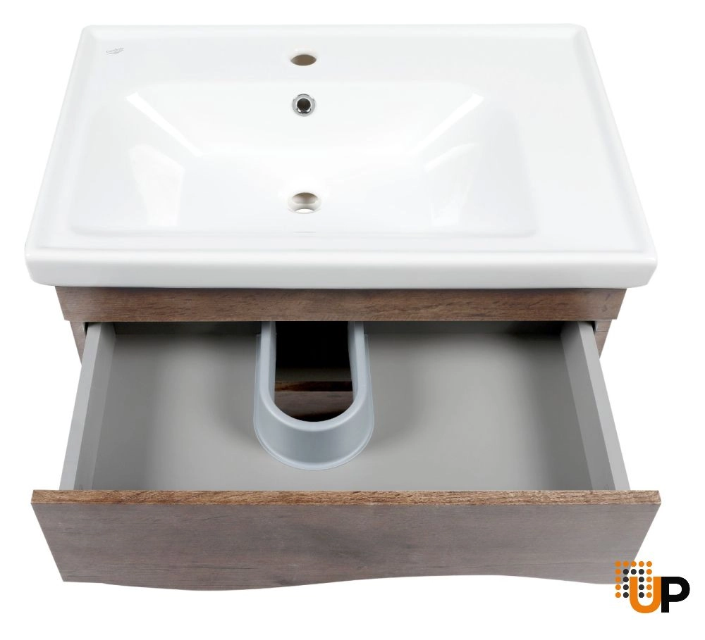 Modern Wall-Mounted Bathroom Vanity with Washbasin | Wave Rosewood Collection | Non-Toxic Fire-Resistant MDF-28" photo#4
