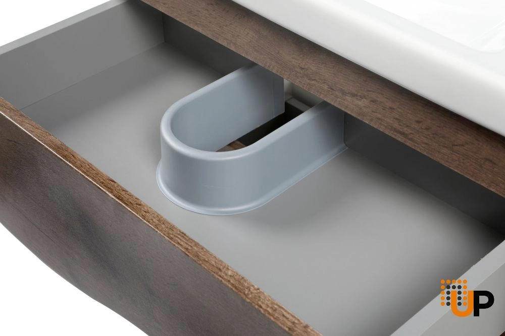 Modern Wall-Mounted Bathroom Vanity with Washbasin | Wave Rosewood Collection | Non-Toxic Fire-Resistant MDF-28" photo#5
