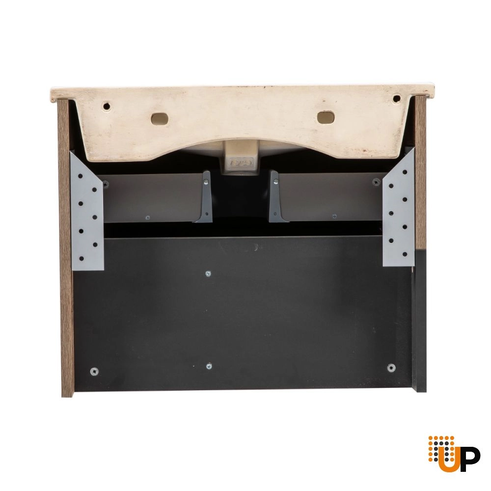 Modern Wall-Mount Bathroom Vanity with Black Washbasin | Monroe Antracite Alicante Collection | Non-Toxic Fire-Resistant MDF photo#7