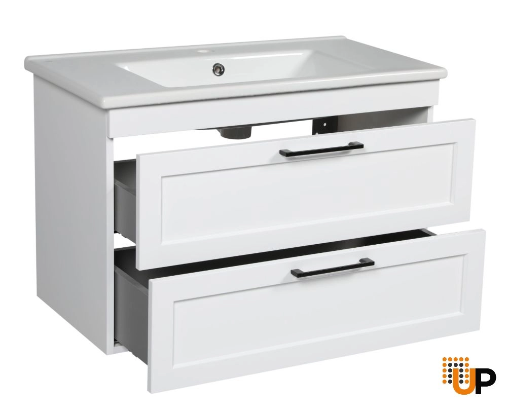 Modern Wall-Mount Bathroom Vanity with Washbasin | Palm Beach Matte Gloss Collection | Non-Toxic Fire-Resistant MDF-26" photo#3