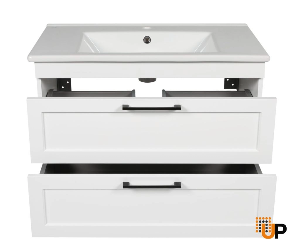 Modern Wall-Mount Bathroom Vanity with Washbasin | Palm Beach Matte Gloss Collection | Non-Toxic Fire-Resistant MDF-26" photo#4