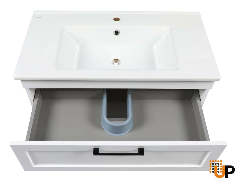 Modern Wall-Mounted Bathroom Vanity with Washbasin | Palm Beach White Matte Collection | Non-Toxic Fire-Resistant MDF-30" photo#3