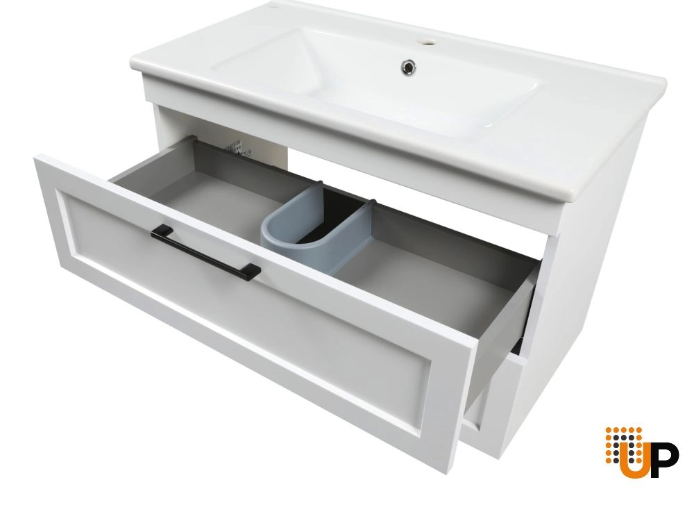 Modern Wall-Mount Bathroom Vanity with Washbasin | Palm Beach Matte Gloss Collection | Non-Toxic Fire-Resistant MDF-26" photo#7