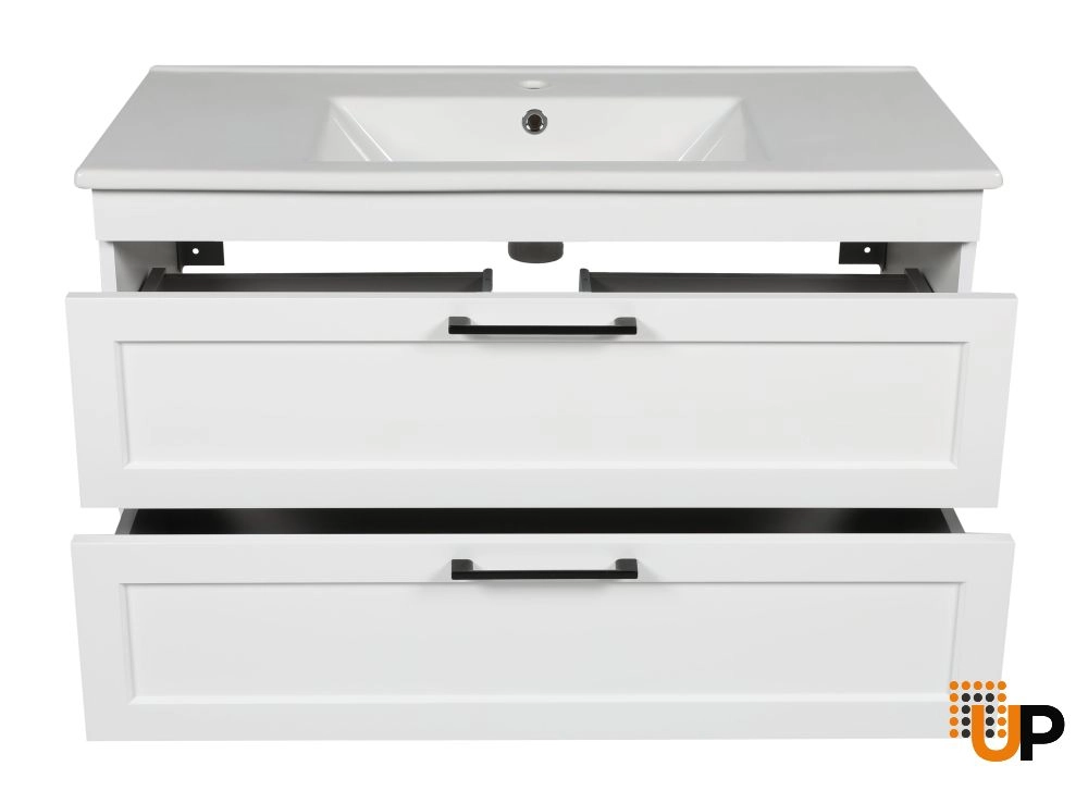 Modern Wall-Mounted Bathroom Vanity with Washbasin | Palm Beach White Matte Collection | Non-Toxic Fire-Resistant MDF-30" photo#6