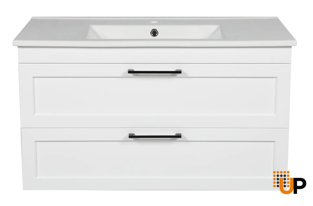 Modern Wall-Mounted Bathroom Vanity with Washbasin | Palm Beach White Matte Collection | Non-Toxic Fire-Resistant MDF-30" photo#5