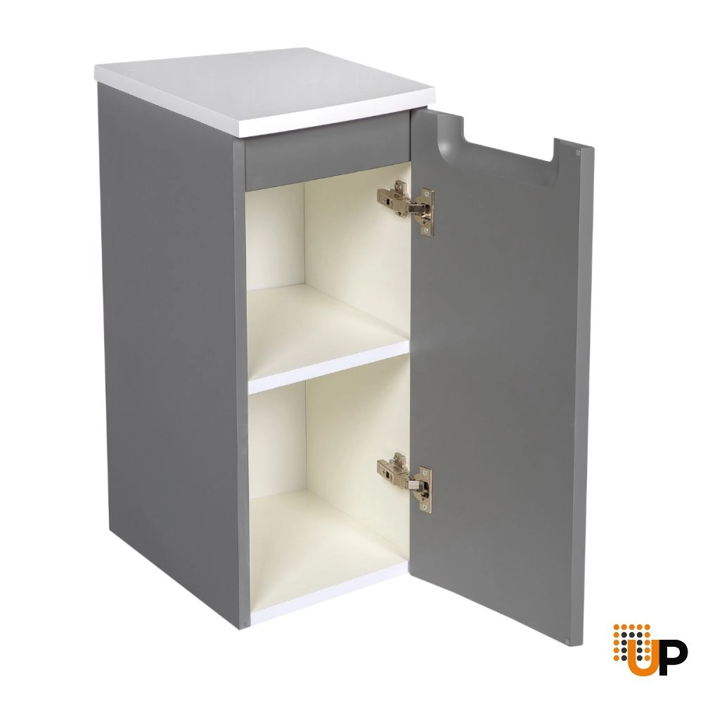 Side&nbsp;Vanity&nbsp;Cabinet Delux Collection Gray Matt Color 12 Inch-Right photo#2
