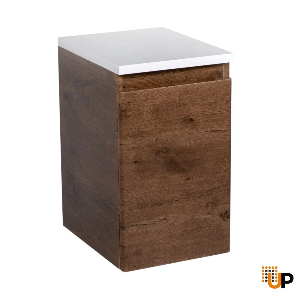 Side Vanity Cabinet WAVE Collection Rosewood Color 12" photo#1