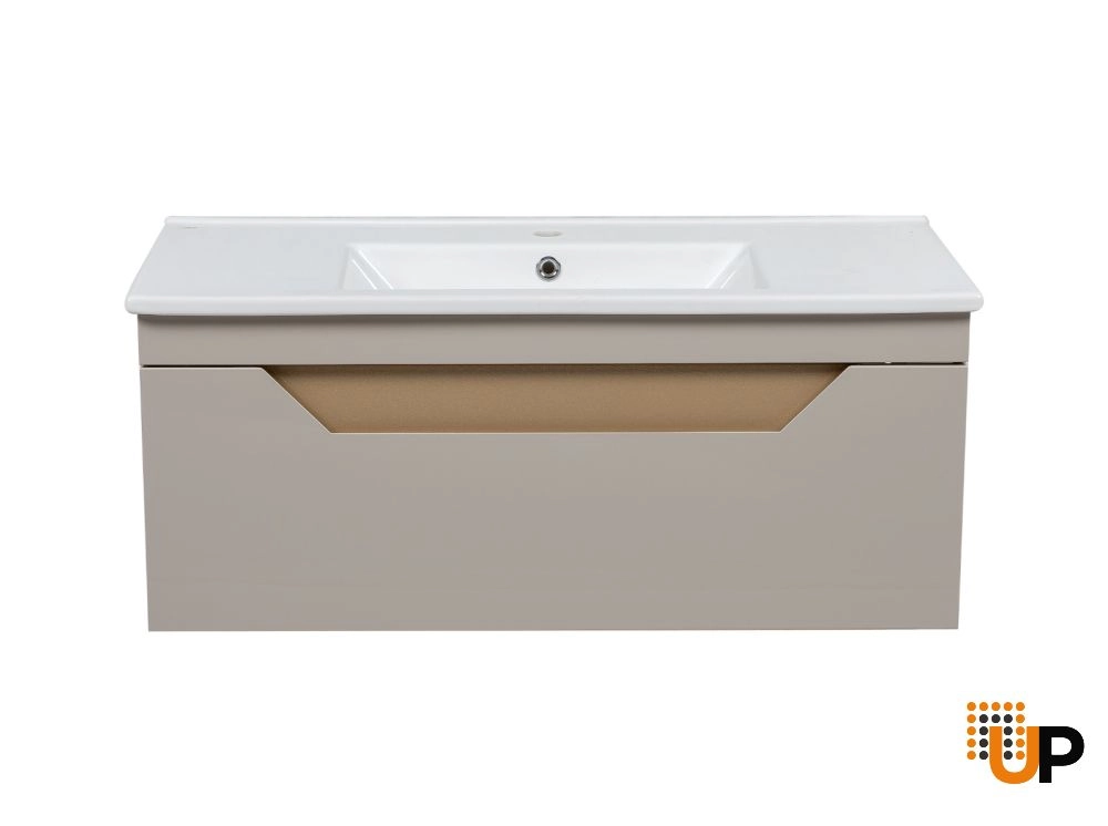 Modern Wall-Mount Bathroom Vanity with Washbasin | Troy Mocha  Collection | Non-Toxic Fire-Resistant MDF-40" photo#5