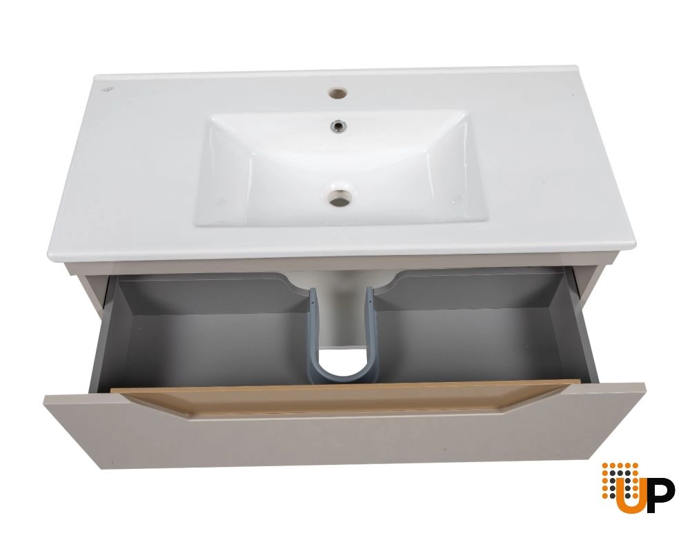 Modern Wall-Mount Bathroom Vanity with Washbasin | Troy Mocha  Collection | Non-Toxic Fire-Resistant MDF-40" photo#6