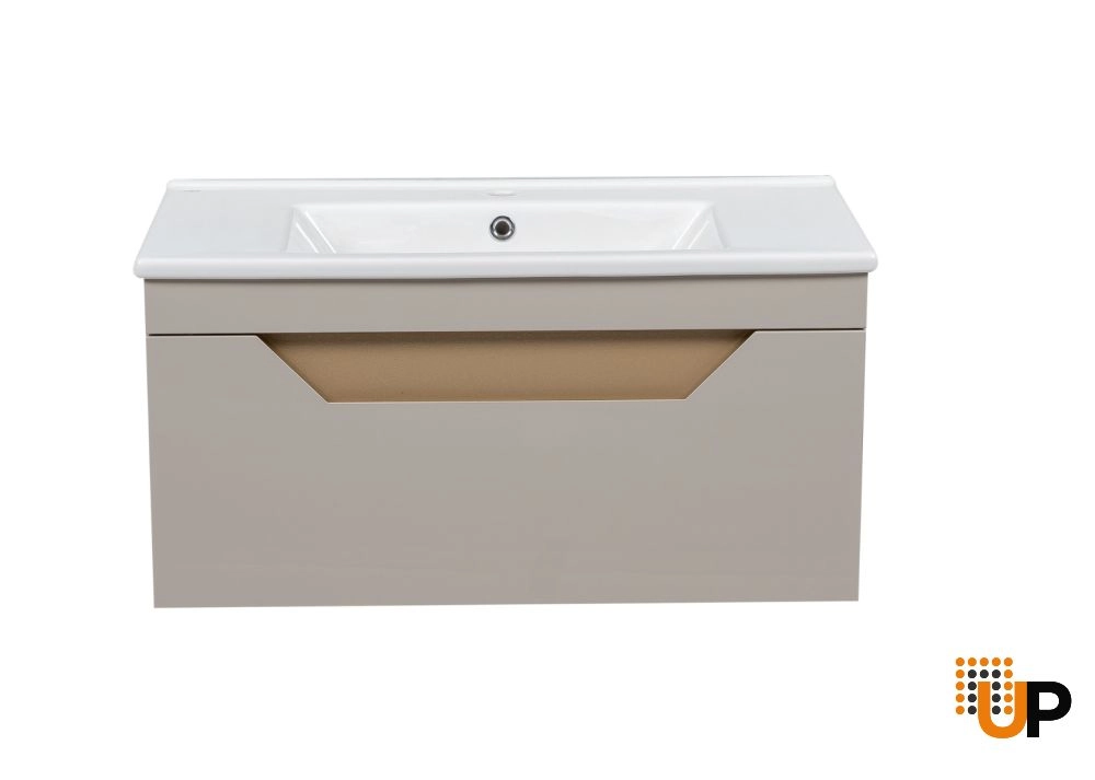 Modern Wall-Mount Bathroom Vanity with Washbasin | Troy Mocha  Collection | Non-Toxic Fire-Resistant MDF-34" photo#5