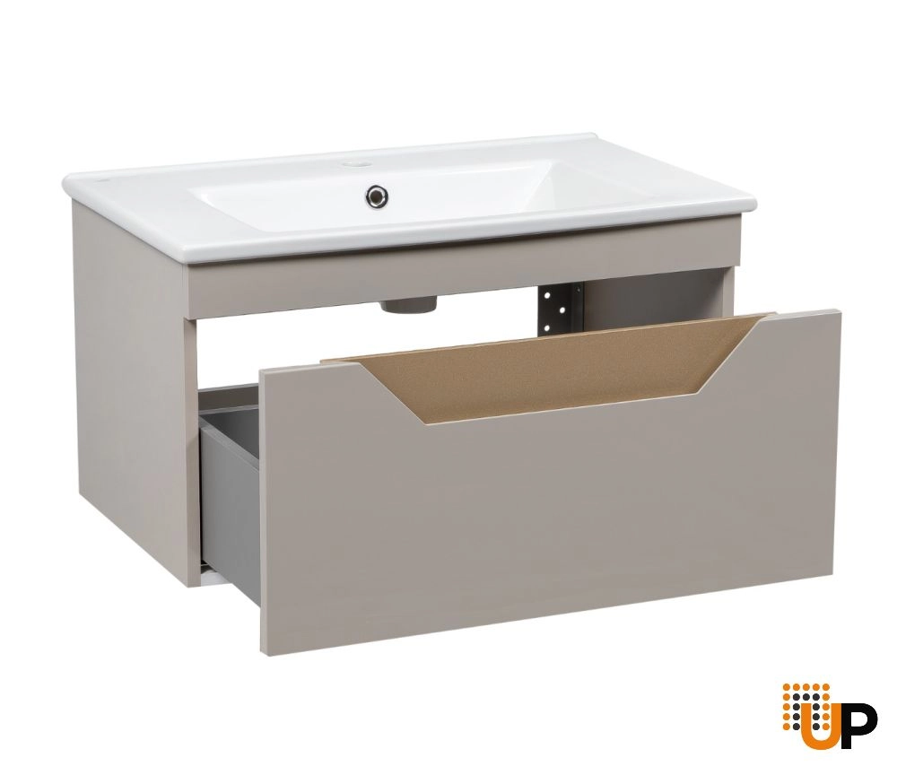 Modern Wall-Mount Bathroom Vanity with Washbasin | Troy Mocha  Collection | Non-Toxic Fire-Resistant MDF-30" photo#3