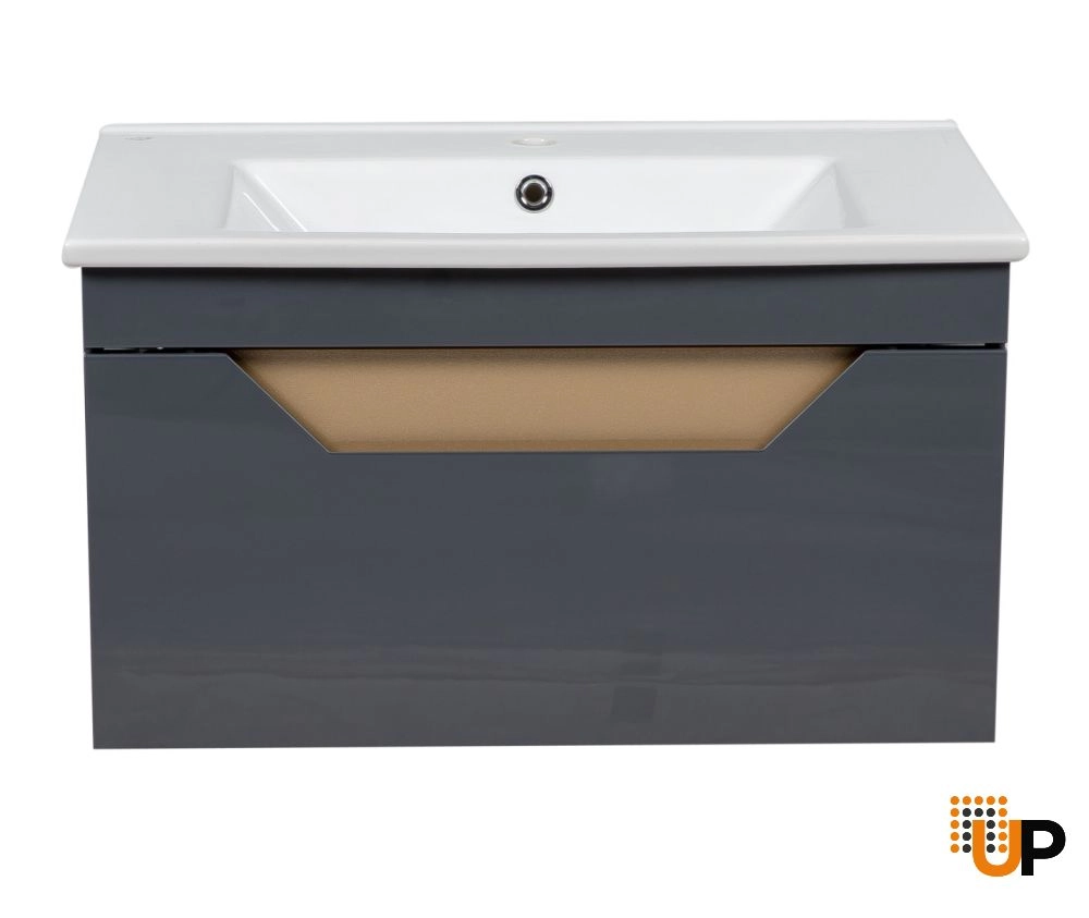 Modern Wall-Mount Bathroom Vanity with Washbasin | Troy Graphite Collection | Non-Toxic Fire-Resistant MDF-30" photo#5