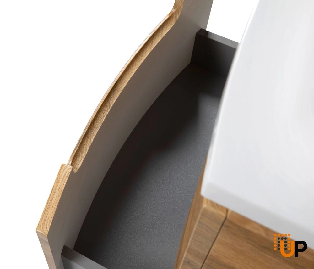 Modern Wall-Mount Bathroom Vanity with Washbasin | Delux Teak Natural Collection | Non-Toxic Fire-Resistant MDF-22,5" photo#7