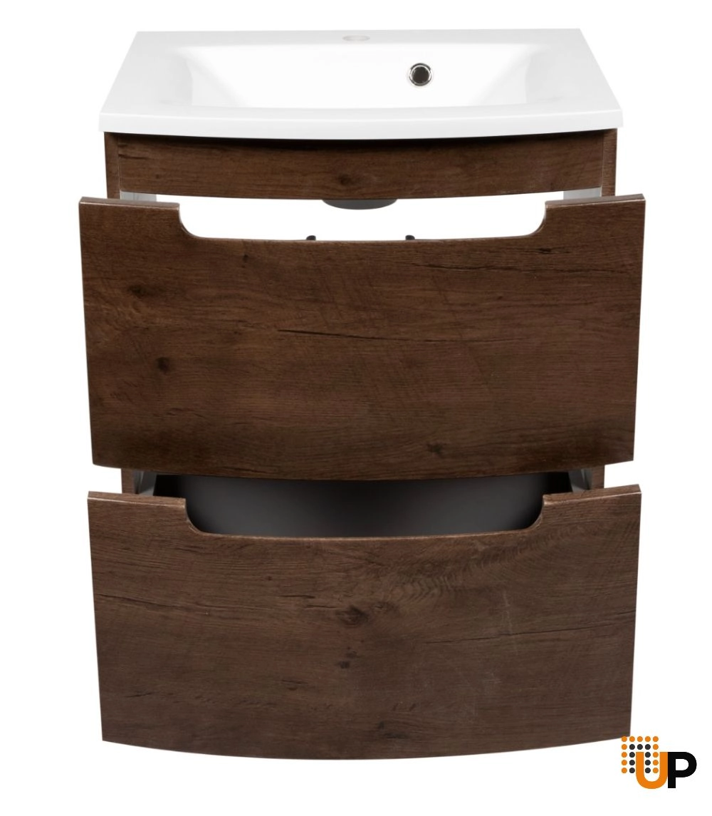 Modern Wall-Mount Bathroom Vanity with Washbasin | Delux Rosewood Collection | Non-Toxic Fire-Resistant MDF-22,5" photo#4