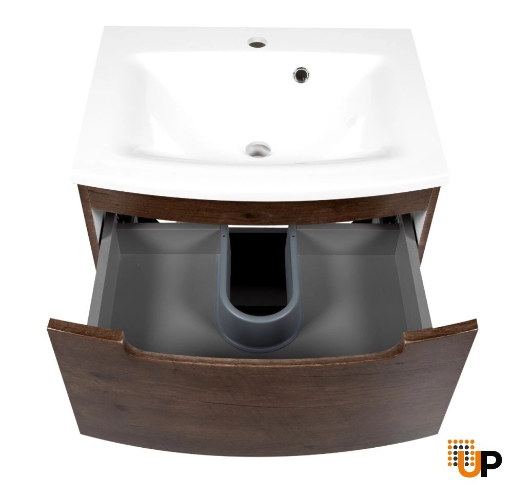 Modern Wall-Mount Bathroom Vanity with Washbasin | Delux Rosewood Collection | Non-Toxic Fire-Resistant MDF-22,5" photo#5