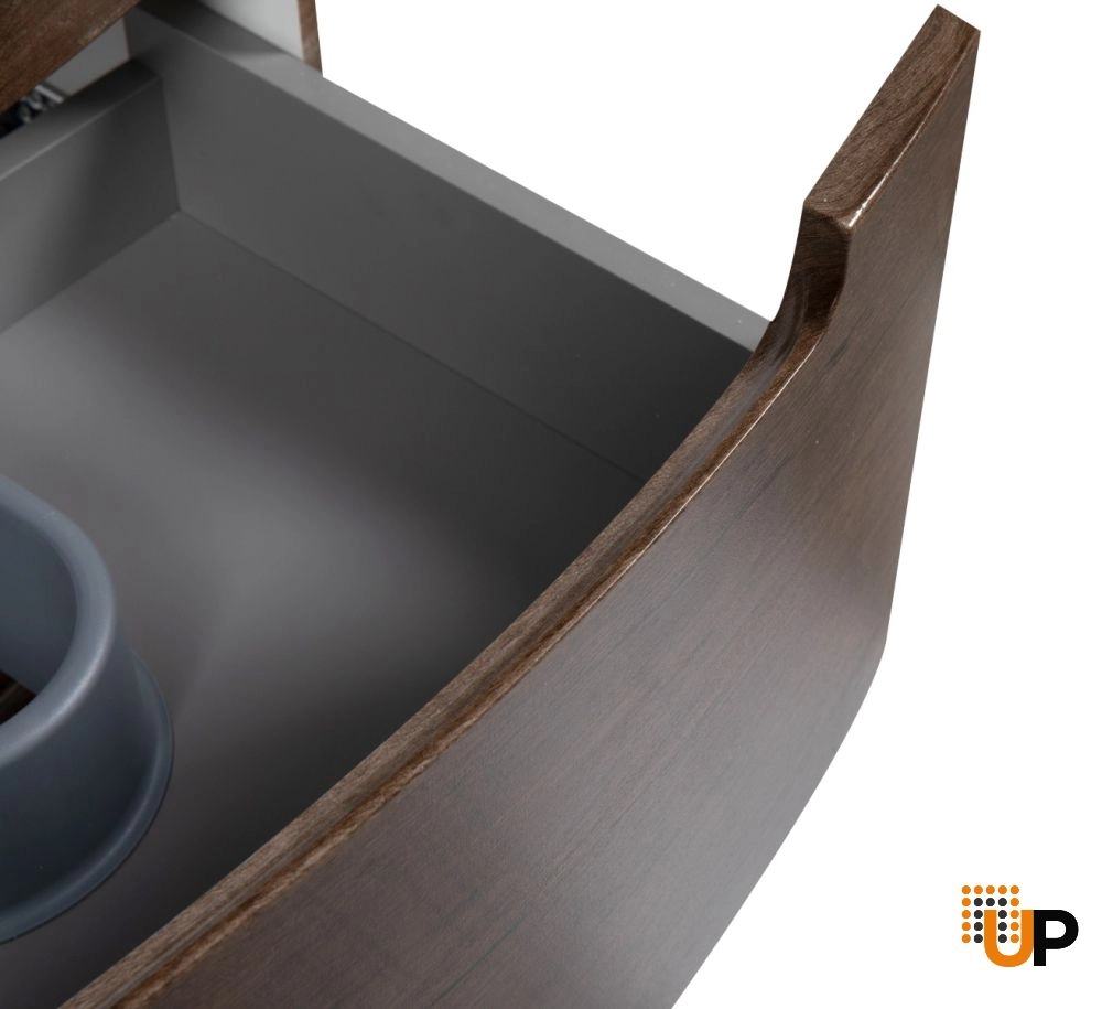 Modern Wall-Mount Bathroom Vanity with Washbasin | Delux Rosewood Collection | Non-Toxic Fire-Resistant MDF-22,5" photo#6