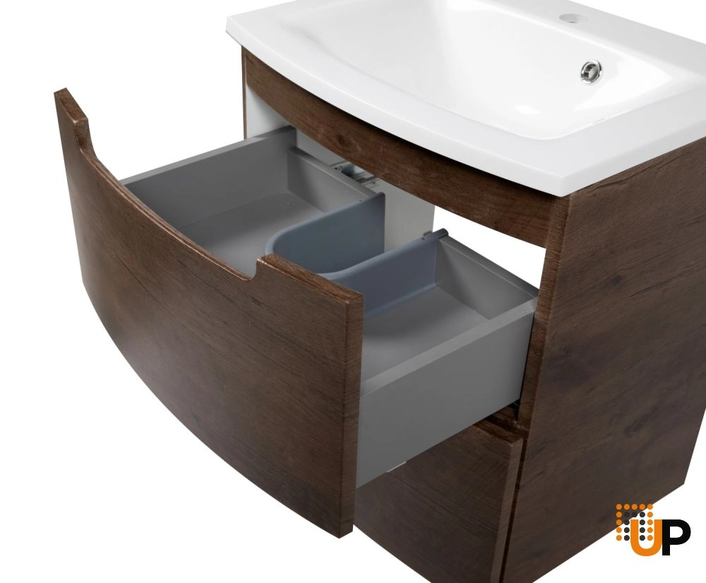 Modern Wall-Mount Bathroom Vanity with Washbasin | Delux Rosewood Collection | Non-Toxic Fire-Resistant MDF-22,5" photo#7