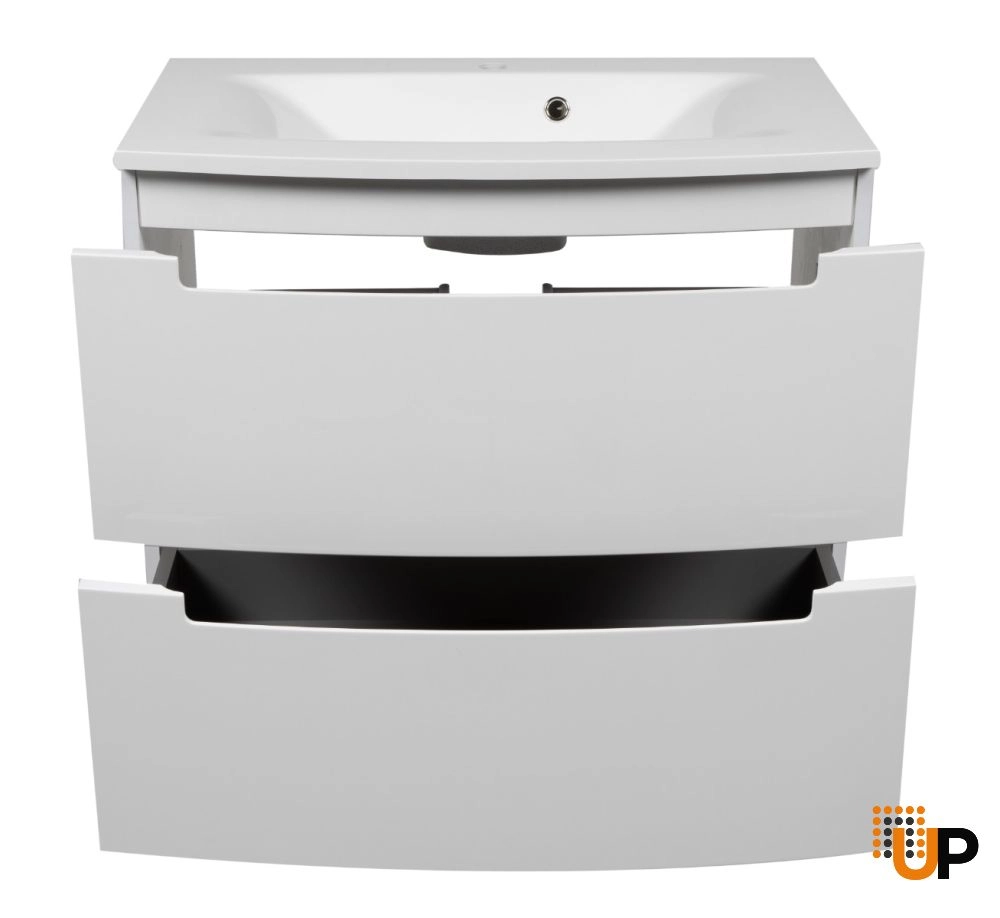 Modern Wall-Mount Bathroom Vanity with Washbasin | Delux White Hight Gloss Collection | Non-Toxic Fire-Resistant MDF-22,5" photo#4