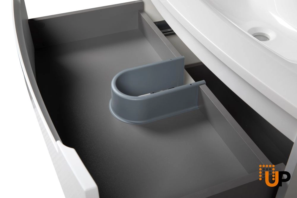 Modern Wall-Mount Bathroom Vanity with Washbasin | Delux White Hight Gloss Collection | Non-Toxic Fire-Resistant MDF-32" photo#5