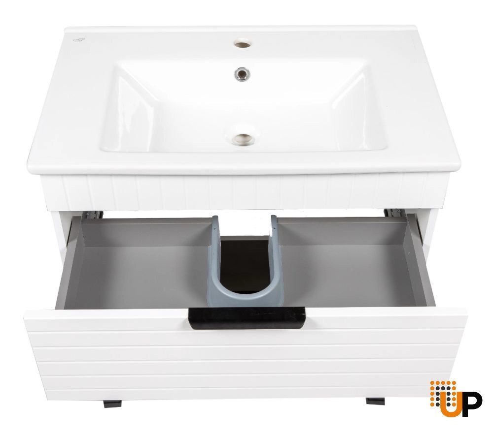 Modern Free Standing Bathroom Vanity with White Washbasin | Trevi White Matte Collection | Non-Toxic Fire-Resistant MDF photo#5