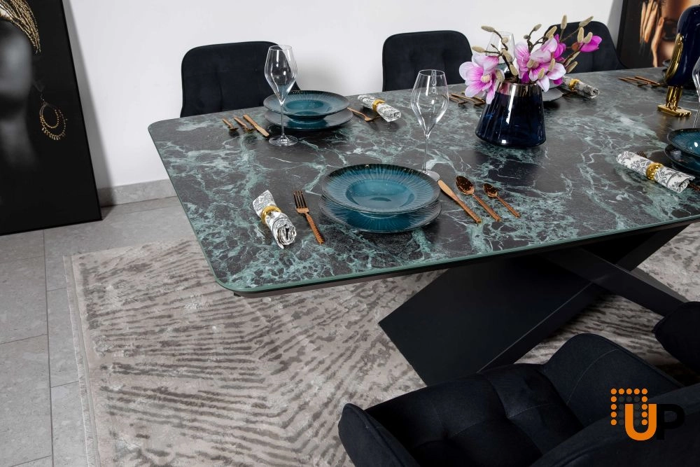 Dining Table COMO 102x47x29 Laminam Verde Alpi Lucidato photo#2