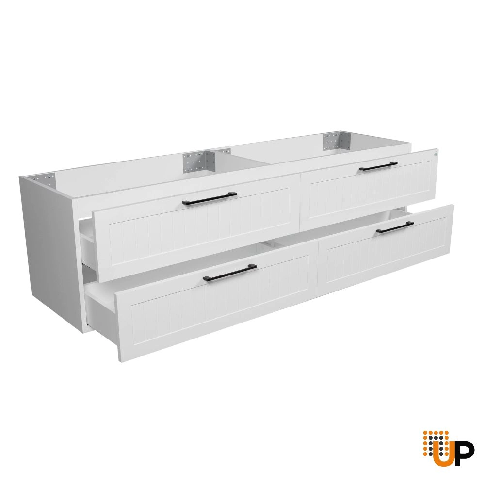 Vanity Raphael, White Matte, Wall Mount 60"  without sink  photo#2