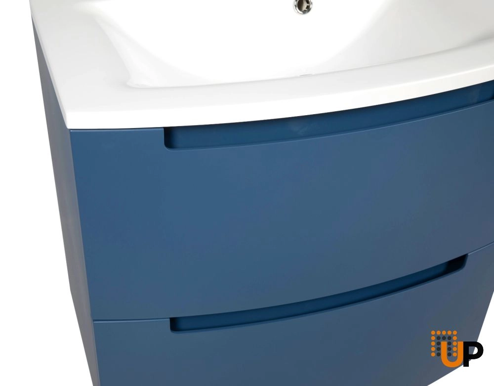 Modern Wall-Mount Bathroom Vanity with Washbasin | Delux Blue Matte Collection | Non-Toxic Fire-Resistant MDF-22,5" photo#6