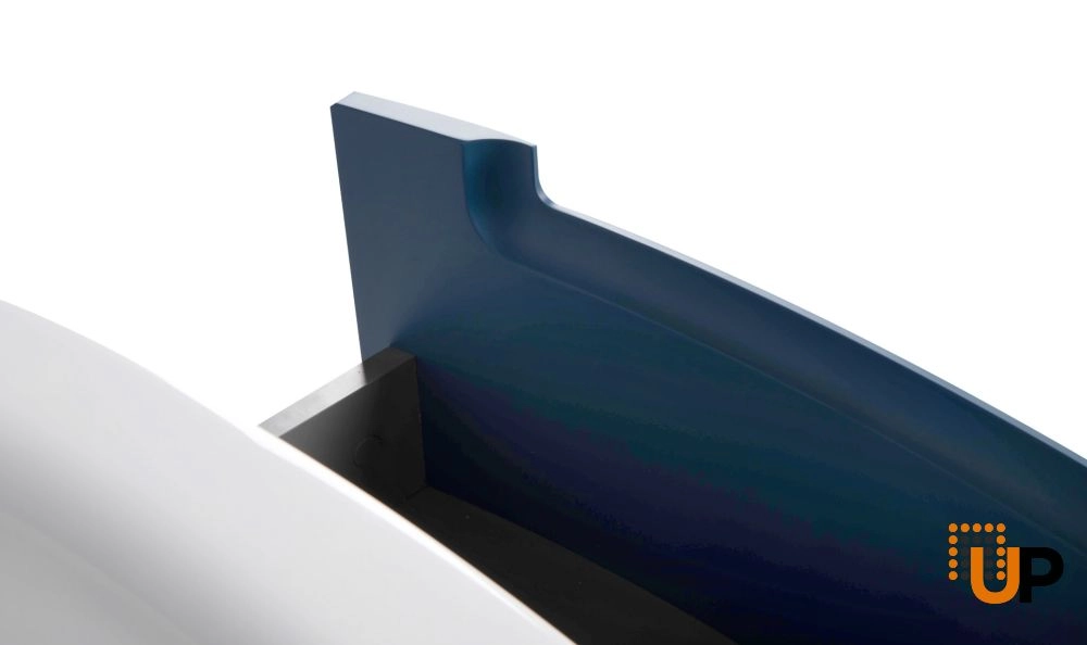 Modern Wall-Mount Bathroom Vanity with Washbasin | Delux Blue Matte Collection | Non-Toxic Fire-Resistant MDF-22,5" photo#7