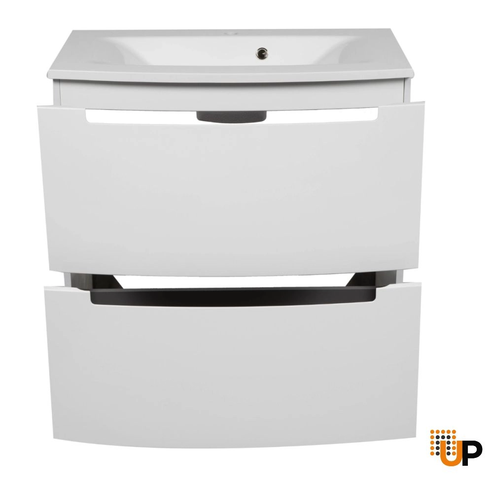 Modern Free Standing Bathroom Vanity with Washbasin | Delux White High Gloss Collection | Non-Toxic Fire-Resistant MDF-22,5" photo#4